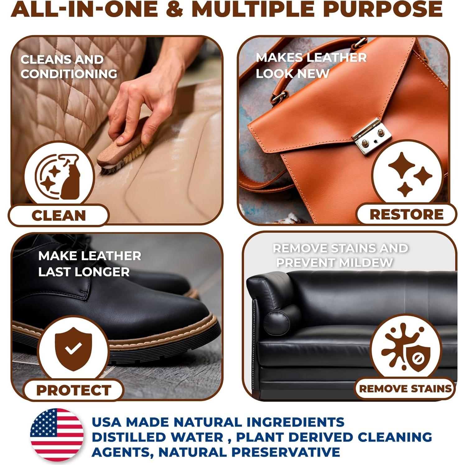 Limpiador de cuero European Leather Care 113g - Acondicionador y removedor de manchas