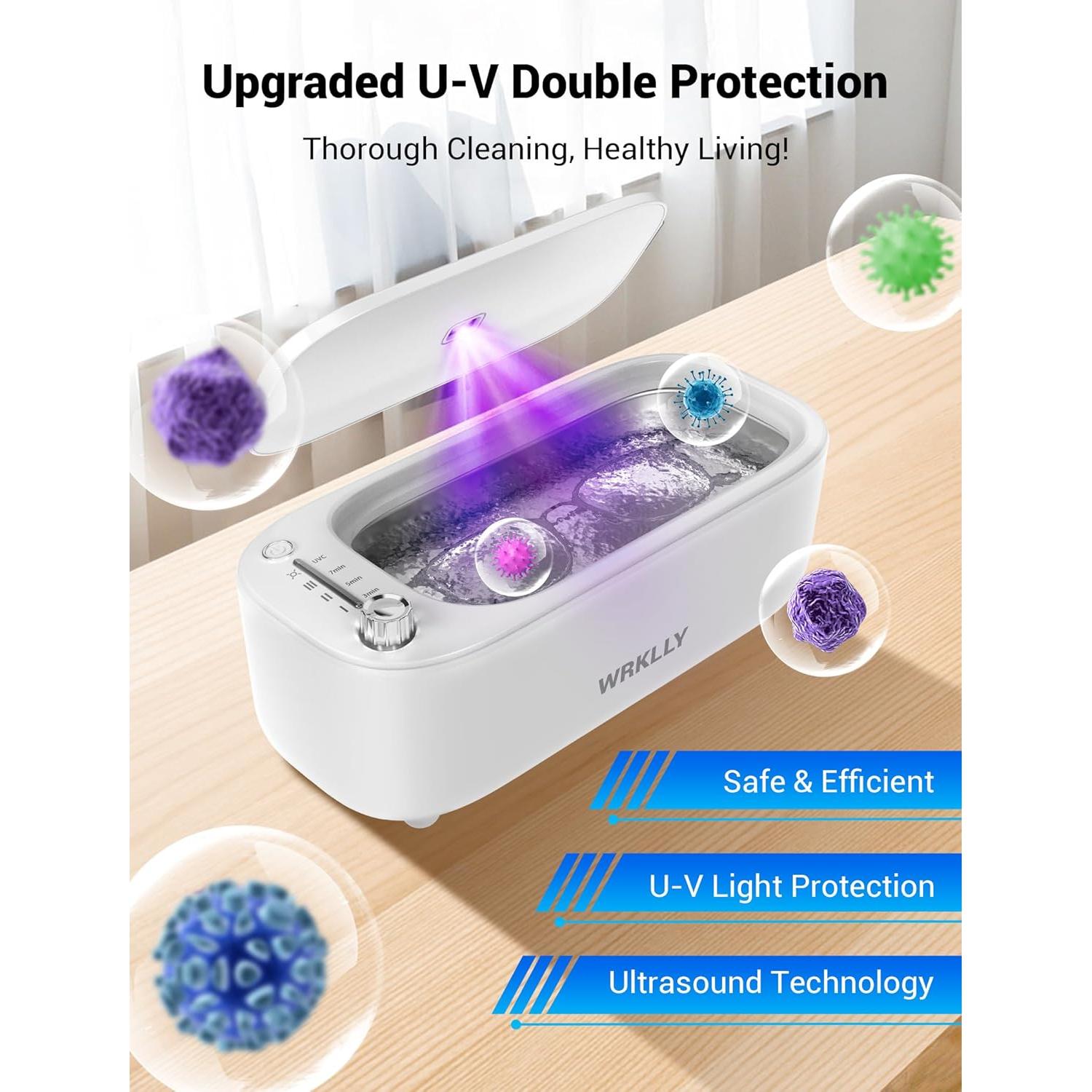 Limpiador Ultrasónico de Joyas WRKLLY 50kHz 400ml 4 Modos