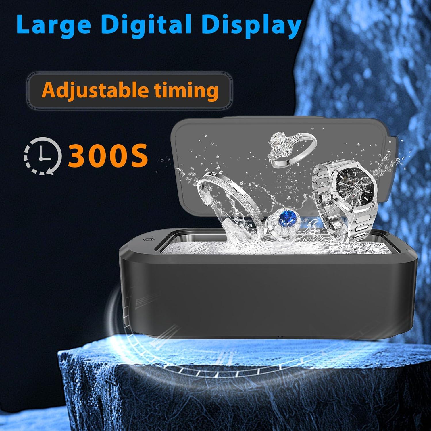 Limpiador Ultrasónico YINPAD 600ML 46kHz para Joyería y Dentaduras