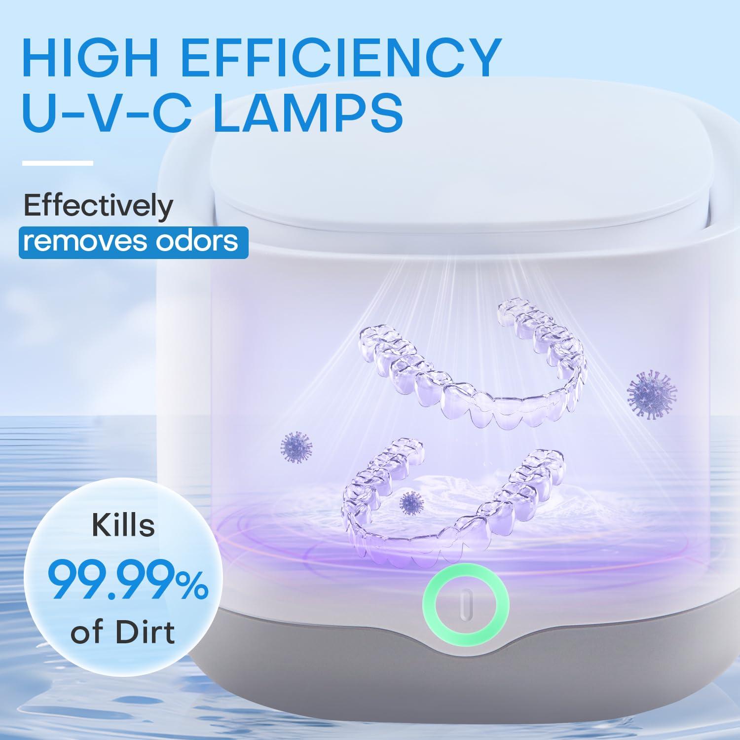 Limpiador Ultrasónico Heapsion 200ml para Dentaduras y Joyas