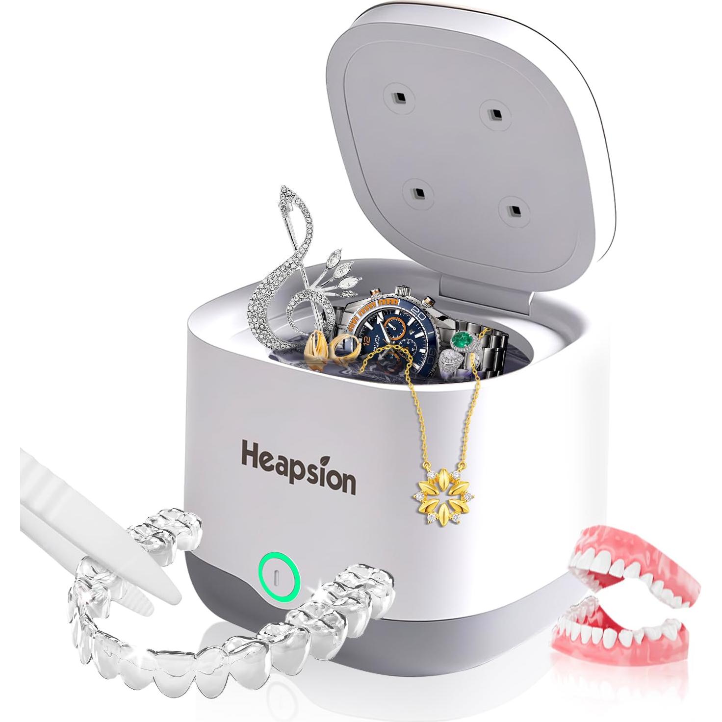 Limpiador Ultrasónico Heapsion 200ml para Dentaduras y Joyas