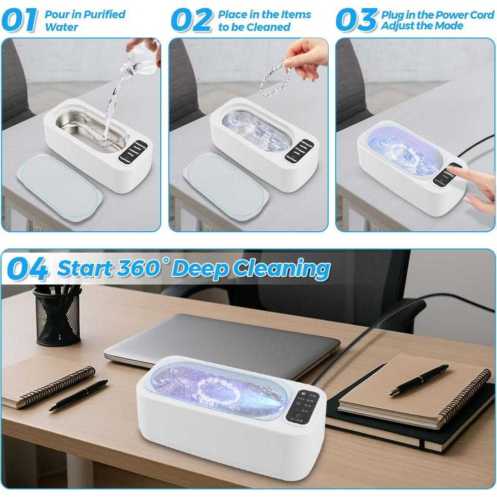 Limpiador Ultrasónico de Joyas Joyzan 350ML 50KHz 3 Modos