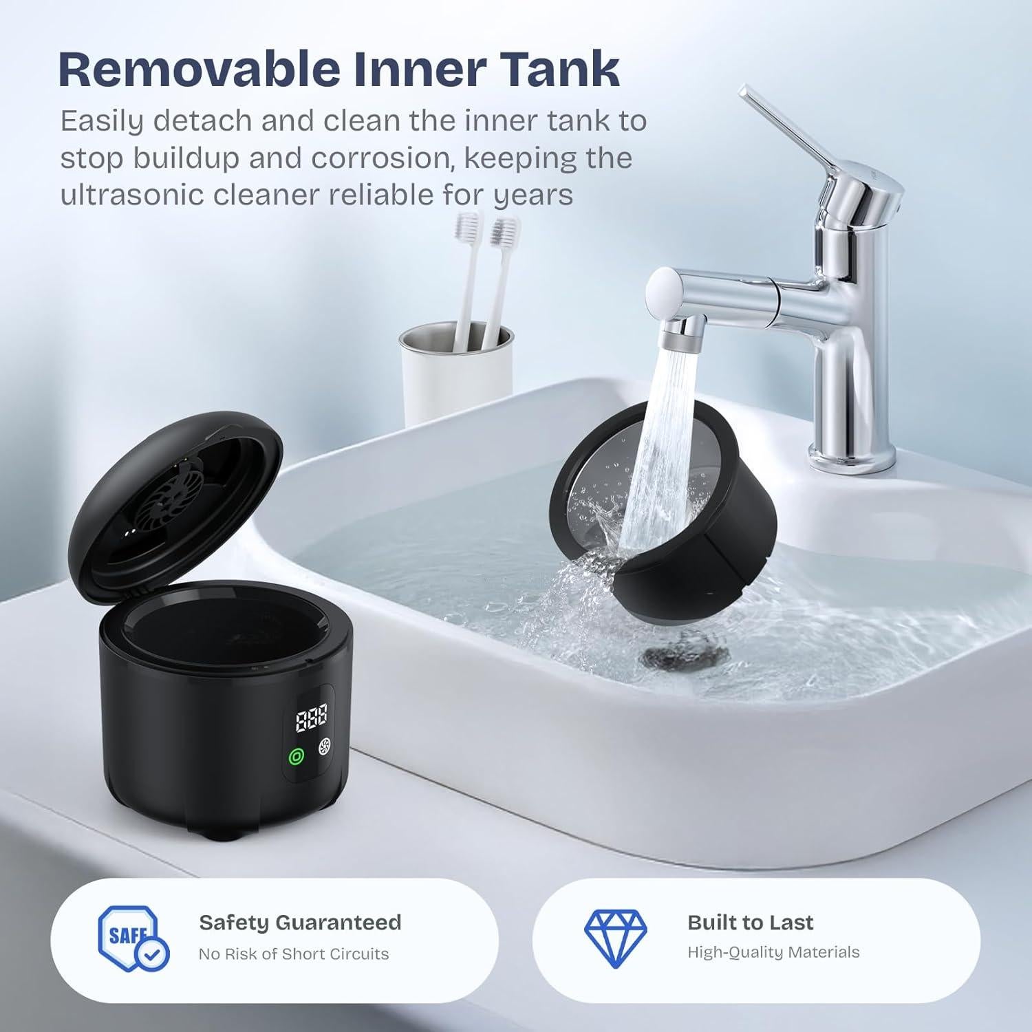 Limpiador Ultrasonico Newelkin 25W 45kHz con Secado y Luz UVC