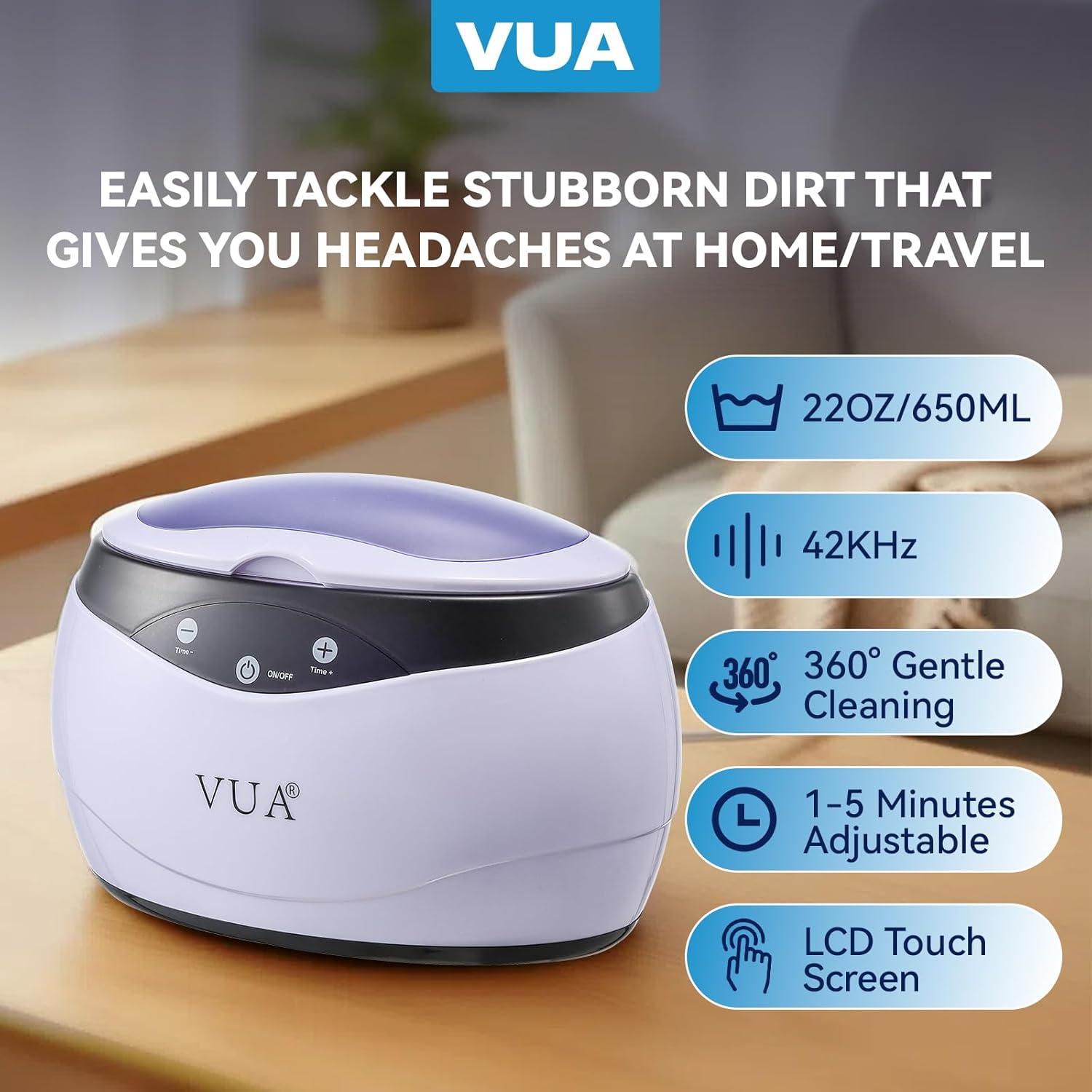 Limpiador Ultrasónico de Joyas VUA 650ml 42kHz Acero Inoxidable