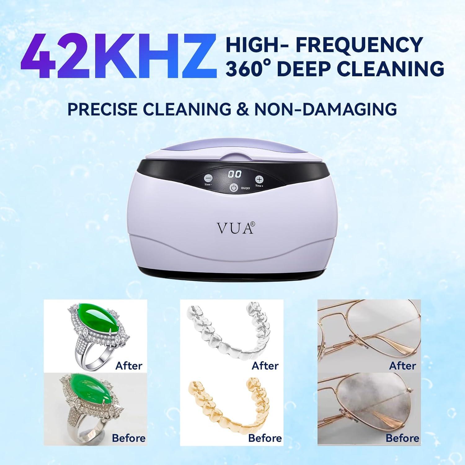 Limpiador Ultrasónico de Joyas VUA 650ml 42kHz Acero Inoxidable