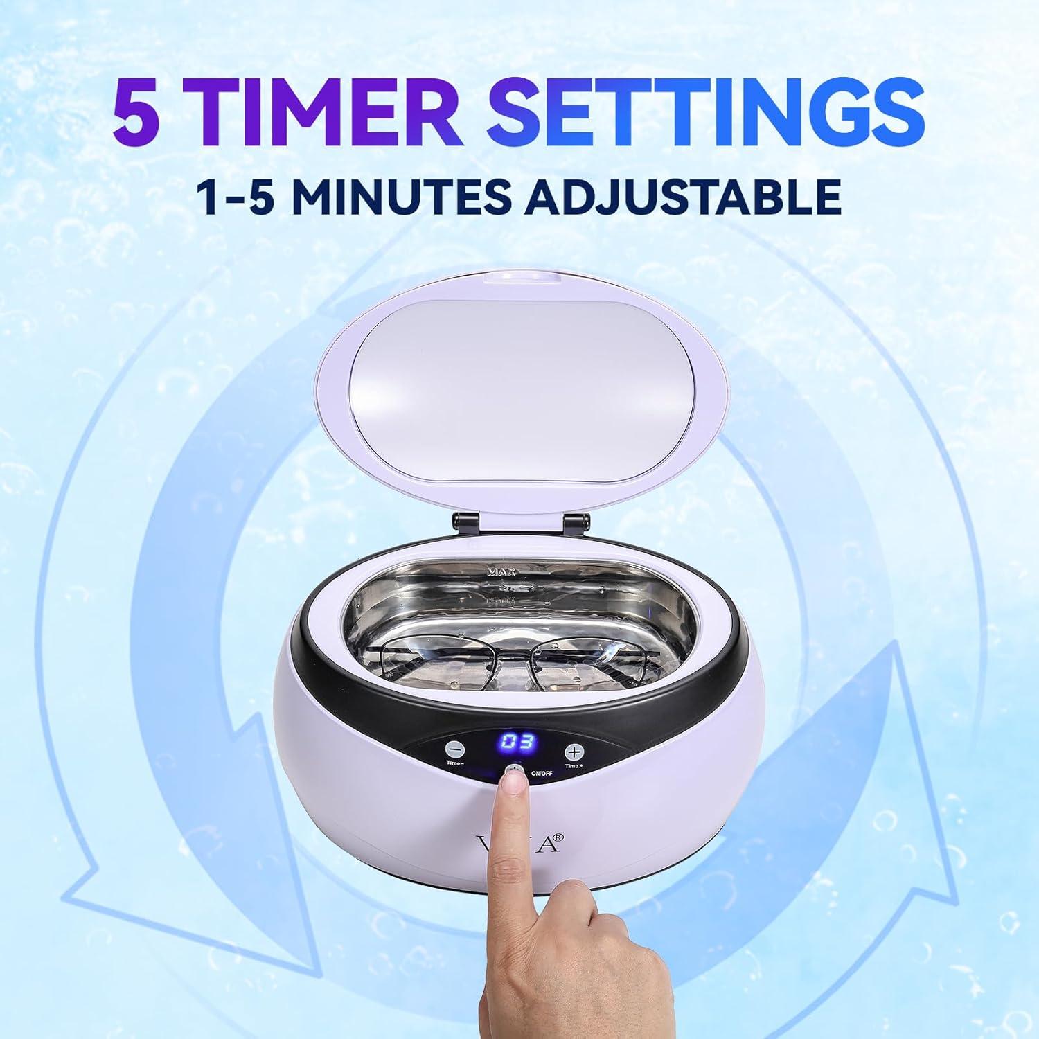 Limpiador Ultrasónico de Joyas VUA 650ml 42kHz Acero Inoxidable