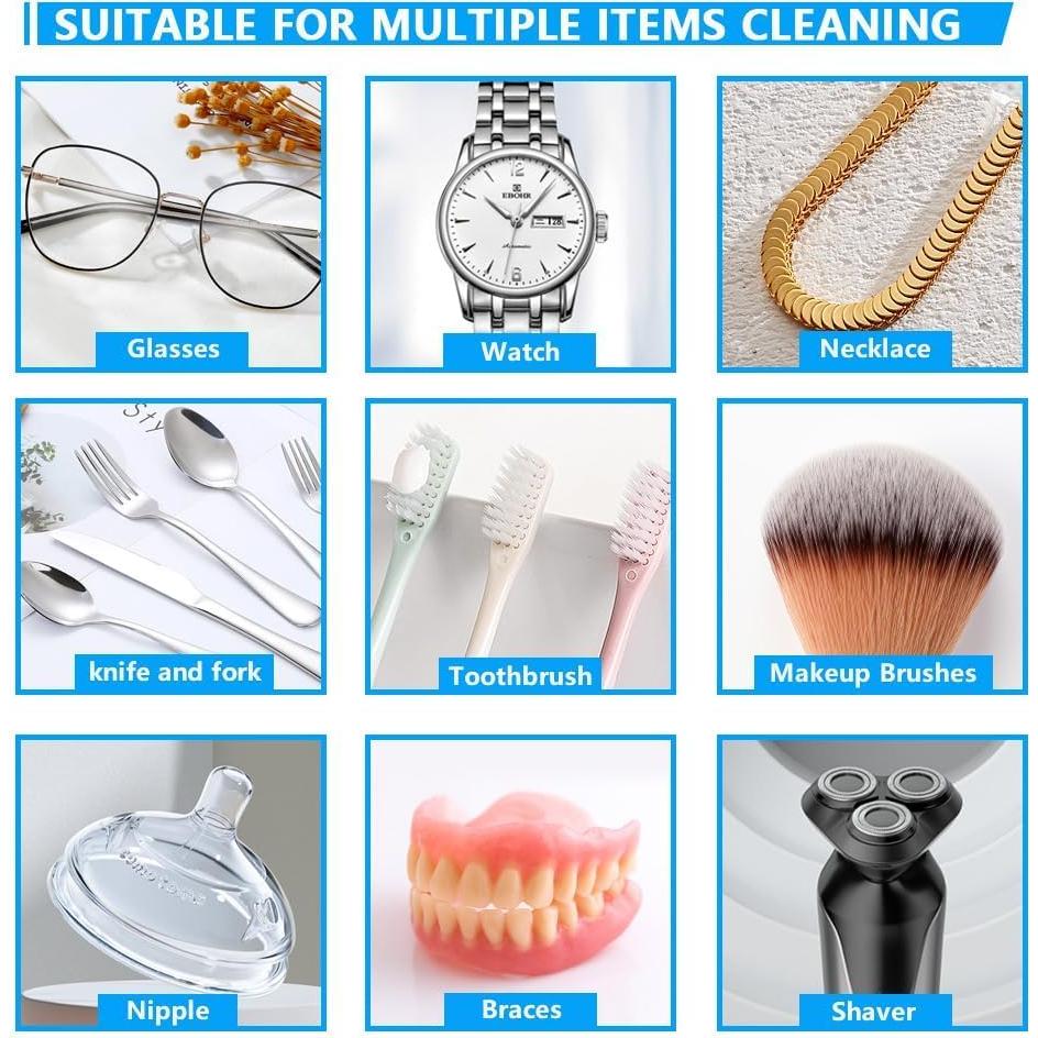 Limpiador Ultrasónico de Joyas Sumeber 12oz 48KHz Acero Inoxidable