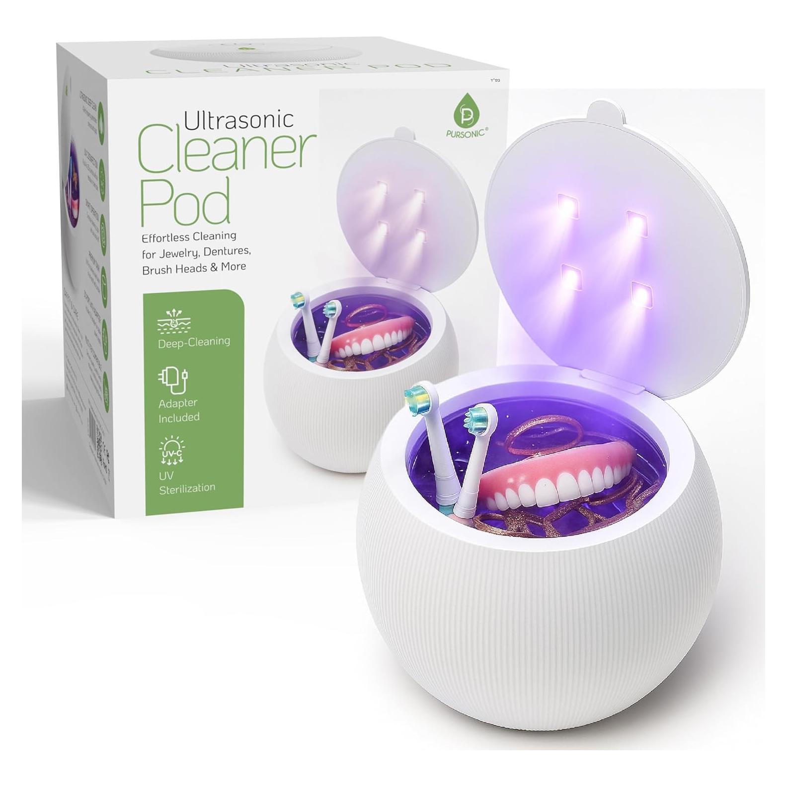 Limpiador Ultrasónico Pursonic Pod 200ml con Luz UV-C 42kHz