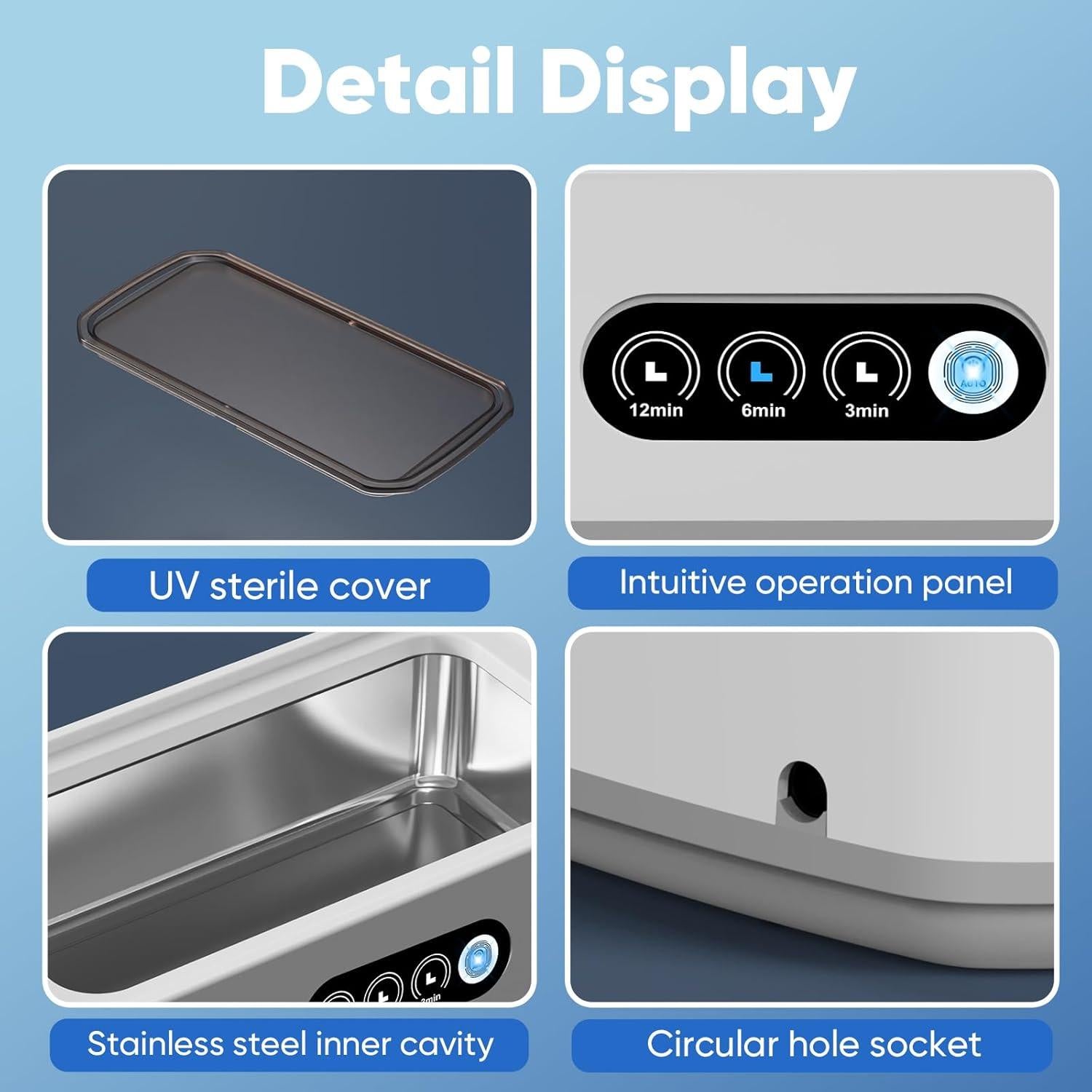 Limpiadora Ultrasónica Chufa 650ML 49KHz para Joyas y Gafas