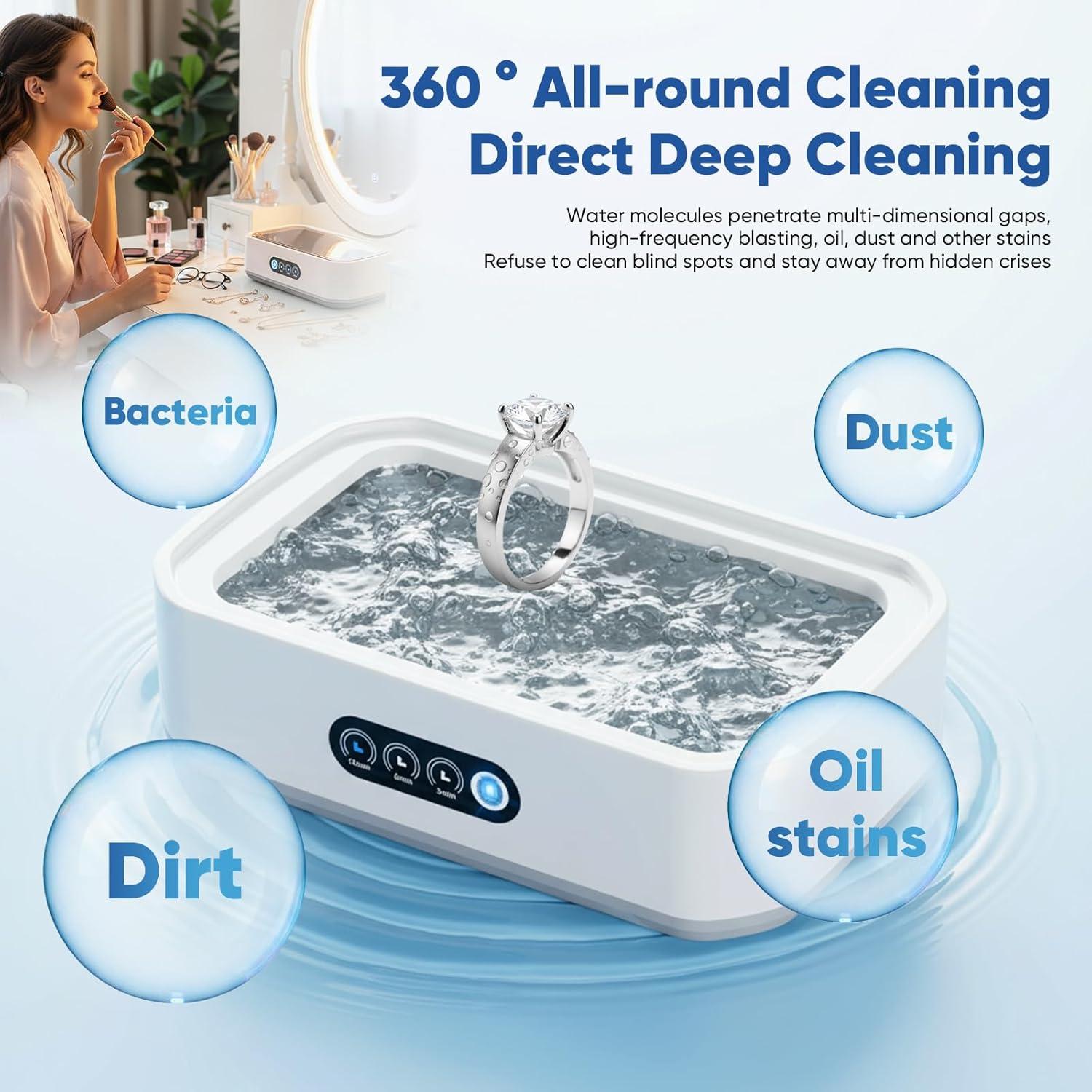 Limpiadora Ultrasónica Chufa 650ML 49KHz para Joyas y Gafas