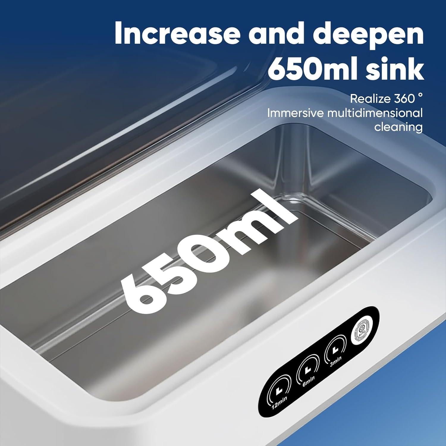 Limpiadora Ultrasónica Chufa 650ML 49KHz para Joyas y Gafas