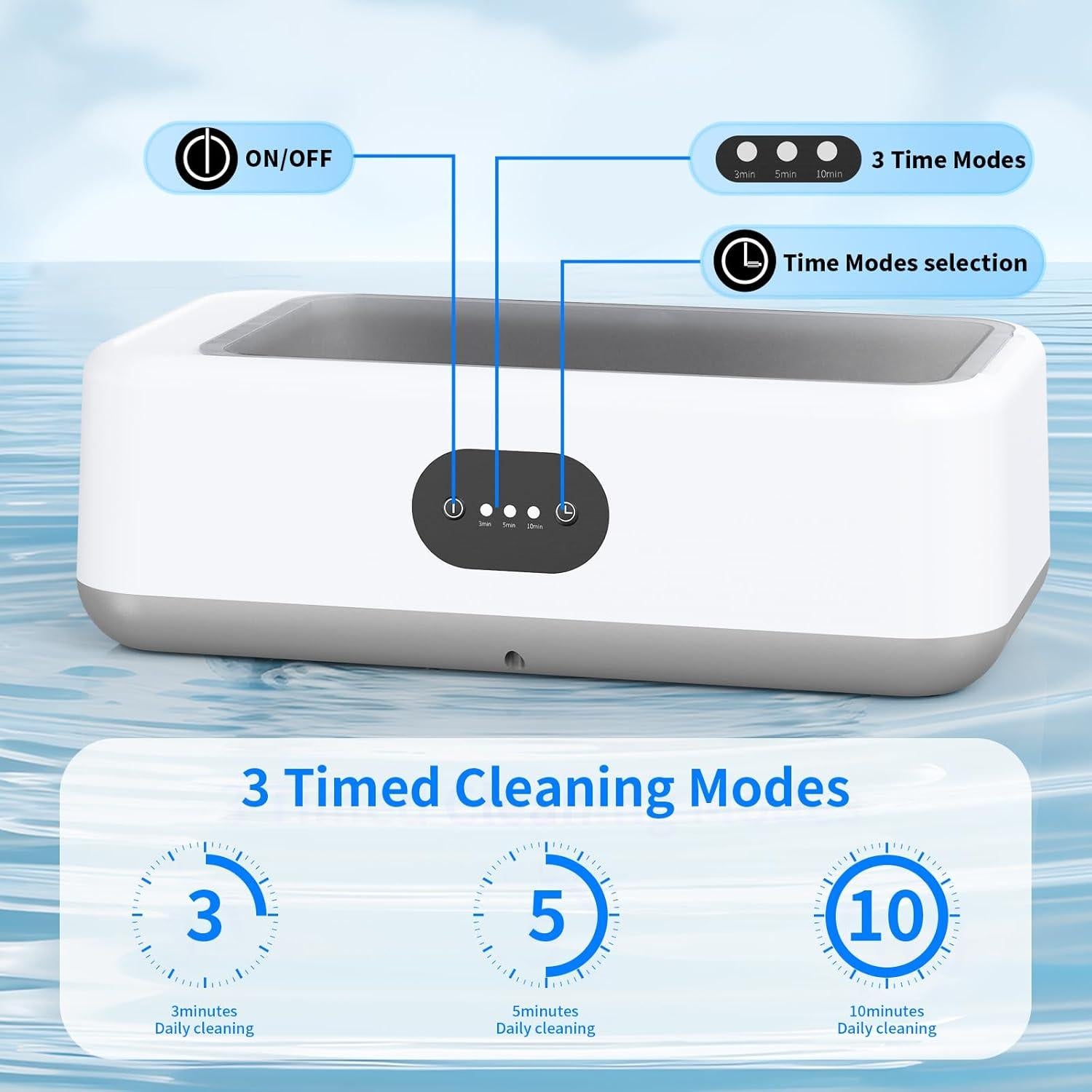 Limpiador Ultrasónico DIDATOOL 640ml 49KHz para Joyería y Gafas