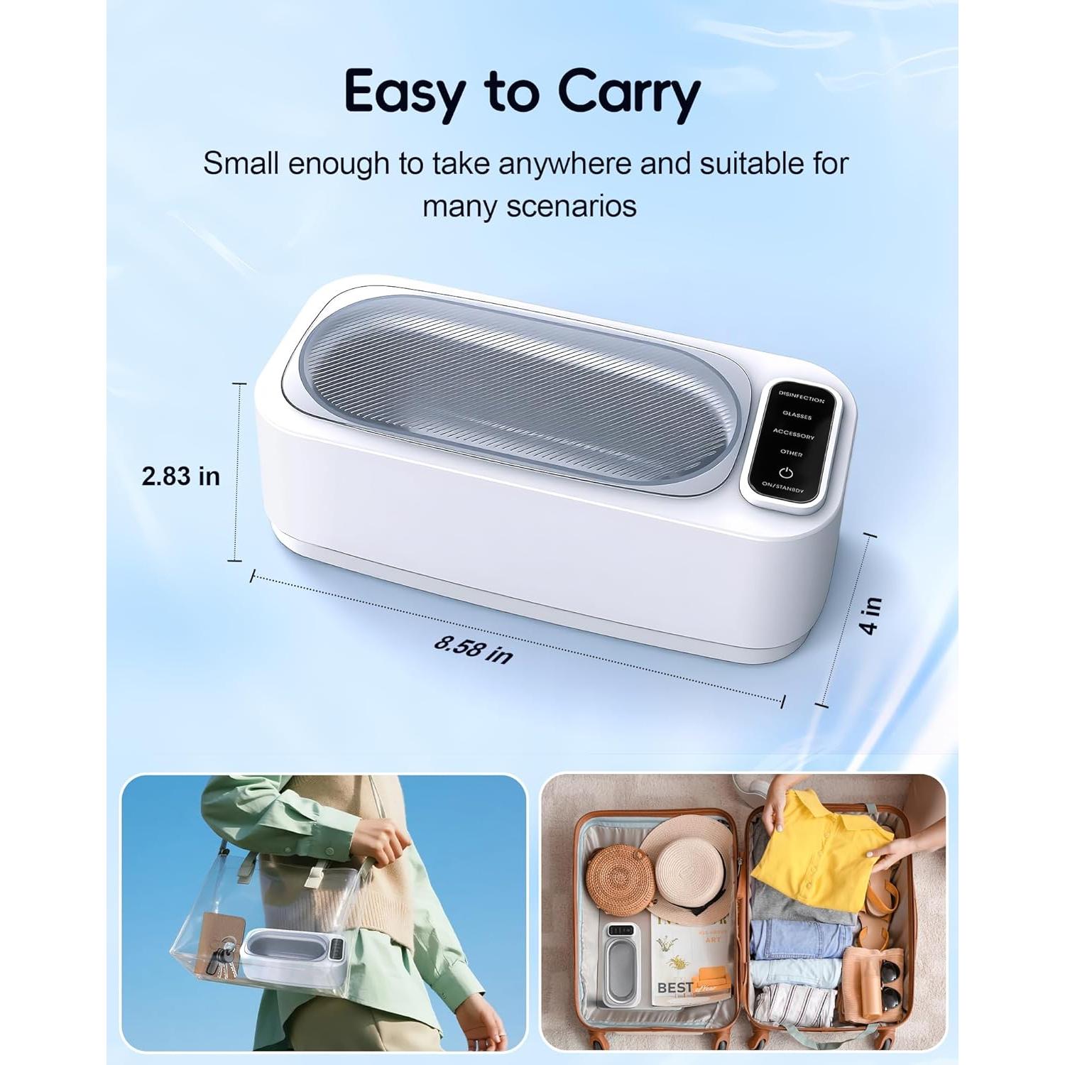 Limpiadora Ultrasónica de Joyas OCDZDC 400ml 48KHz 4 Modos