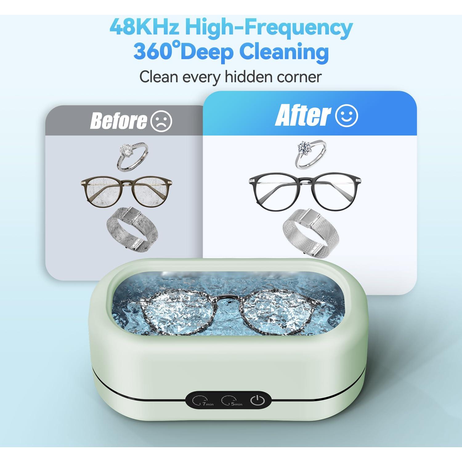 Limpiador Ultrasónico de Joyas Miorcols 48KHz 355ml Verde