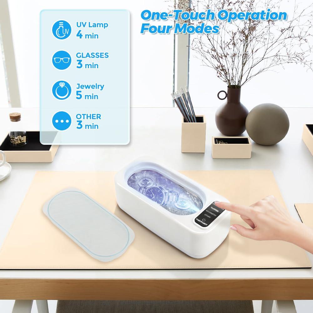 Limpiador Ultrasónico de Joyas Tiiyee 350ml 50kHz 4 Modos