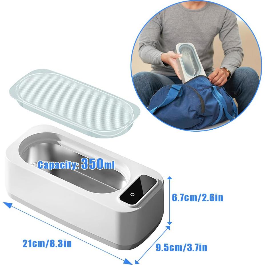 Limpiador Ultrasónico de Joyas Tiiyee 350ml 50kHz 4 Modos