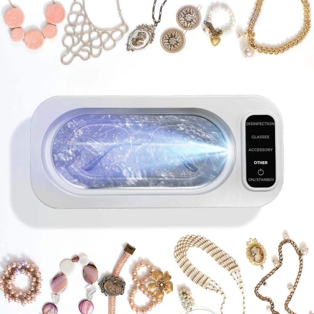 Limpiador Ultrasónico de Joyas Tiiyee 350ml 50kHz 4 Modos