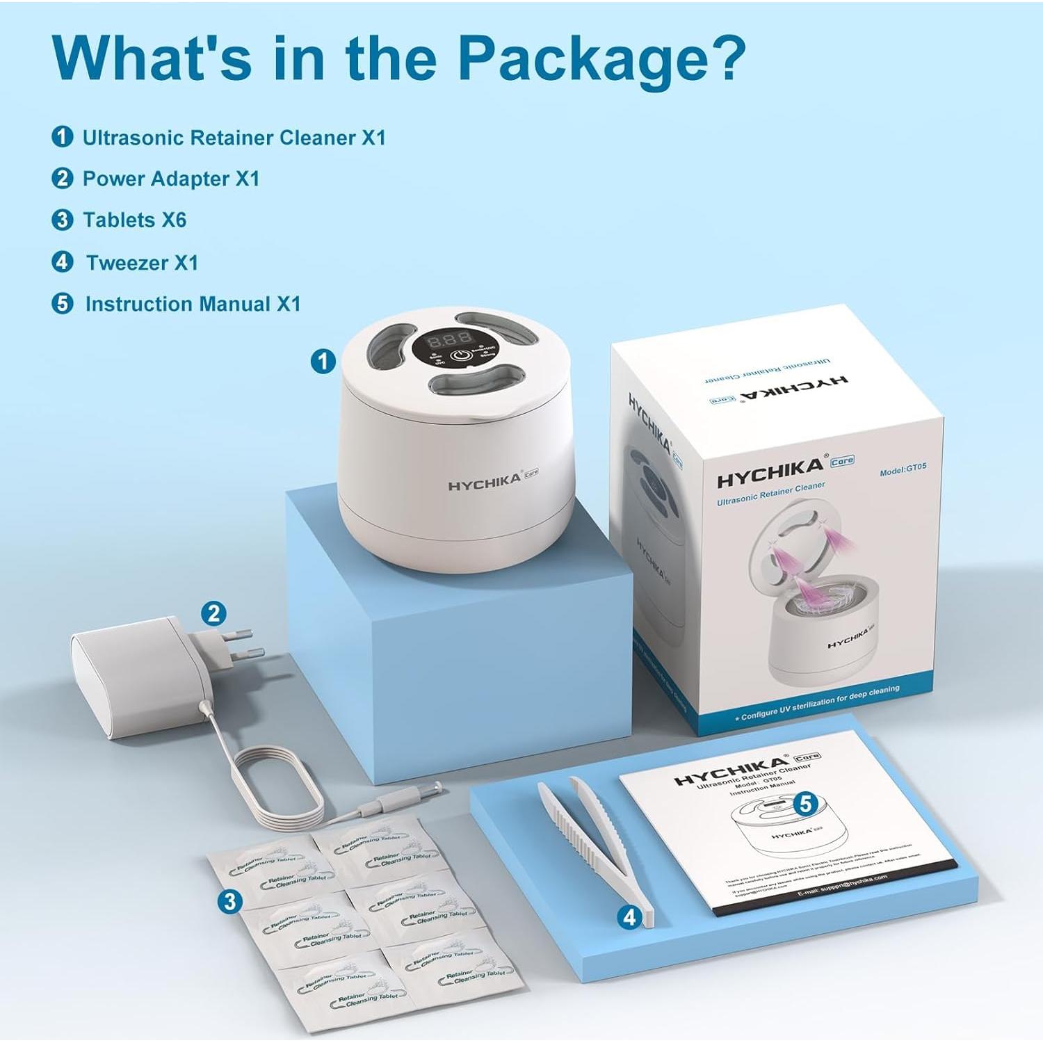 Limpiador Ultrasónico de Retenedores Genérico 200ML 45kHz Blanco