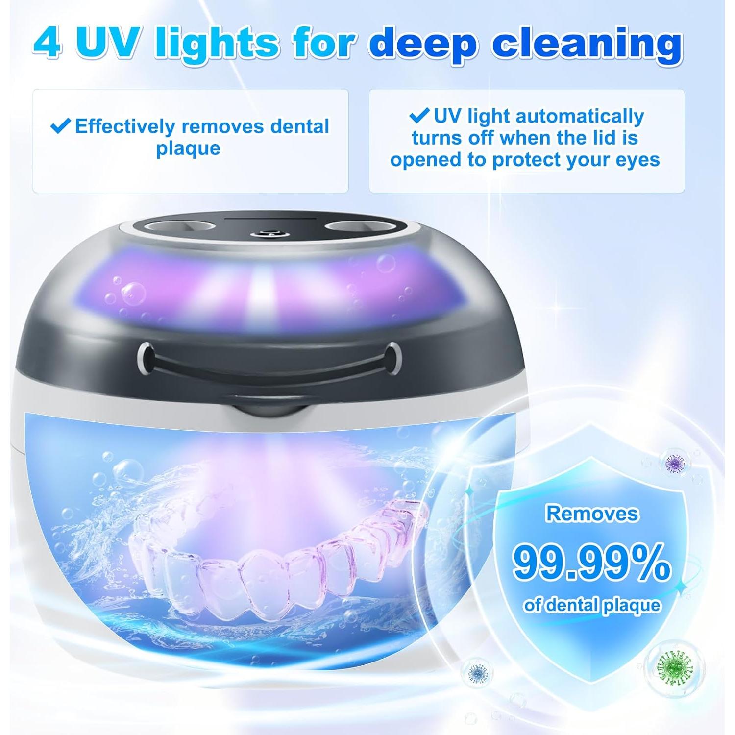 Limpiador Ultrasonico de Retenedores Dukya 45kHz 4 Luces UV