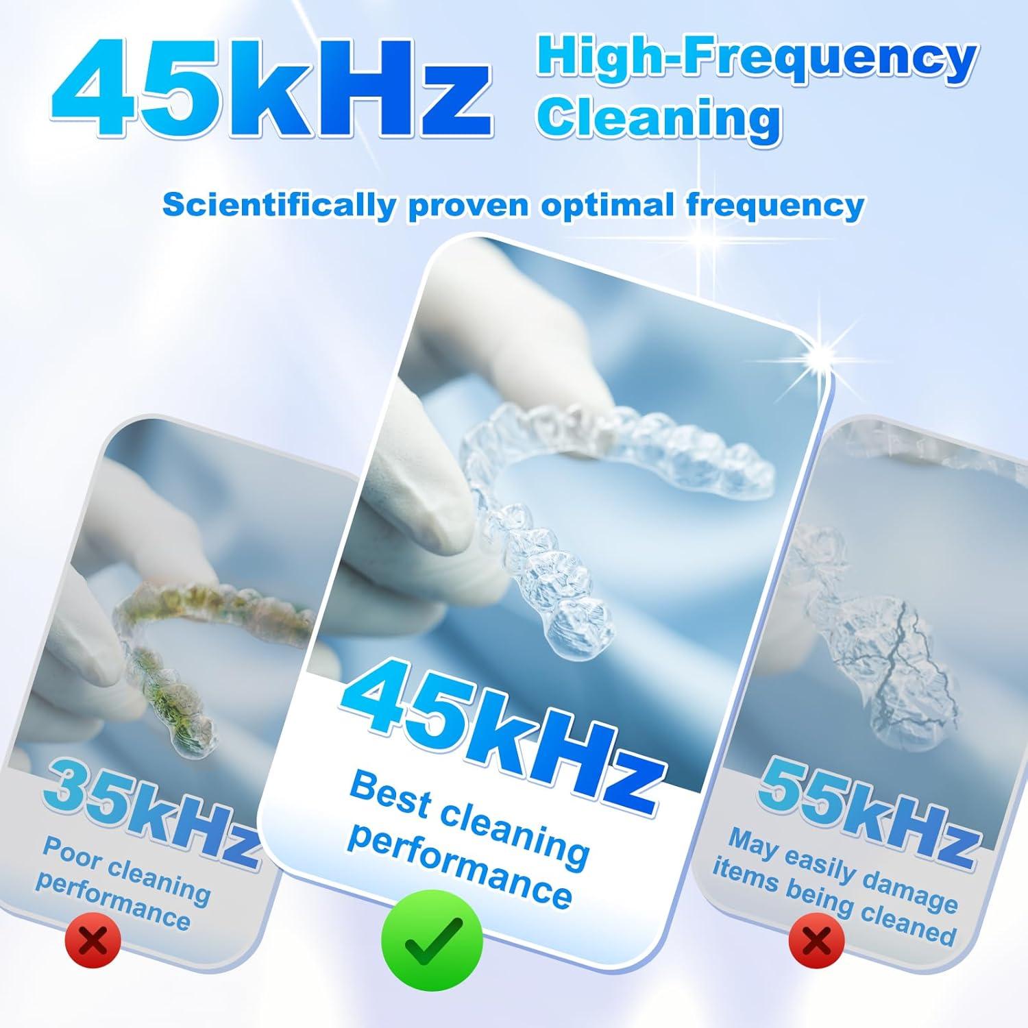 Limpiador Ultrasonico de Retenedores Dukya 45kHz 4 Luces UV