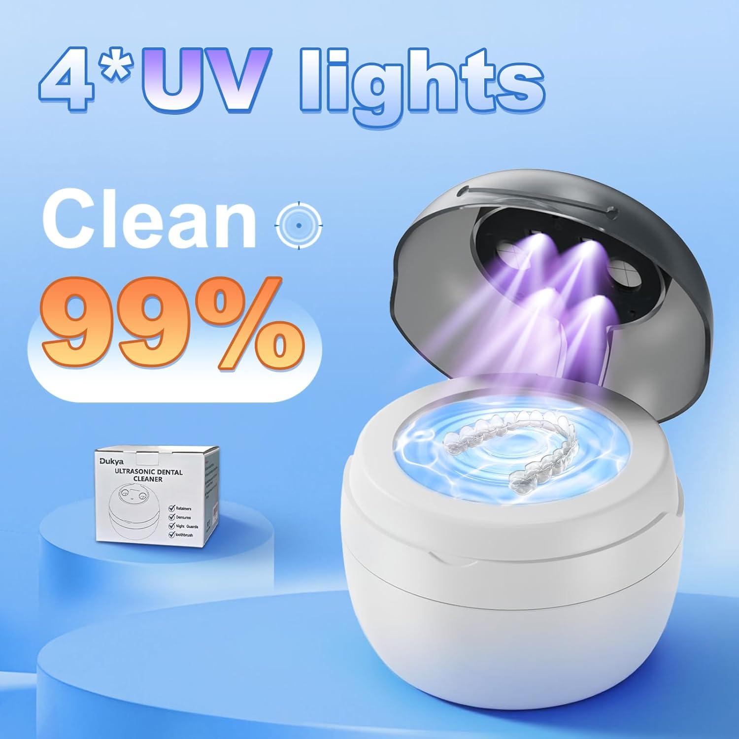 Limpiador Ultrasonico de Retenedores Dukya 45kHz 4 Luces UV