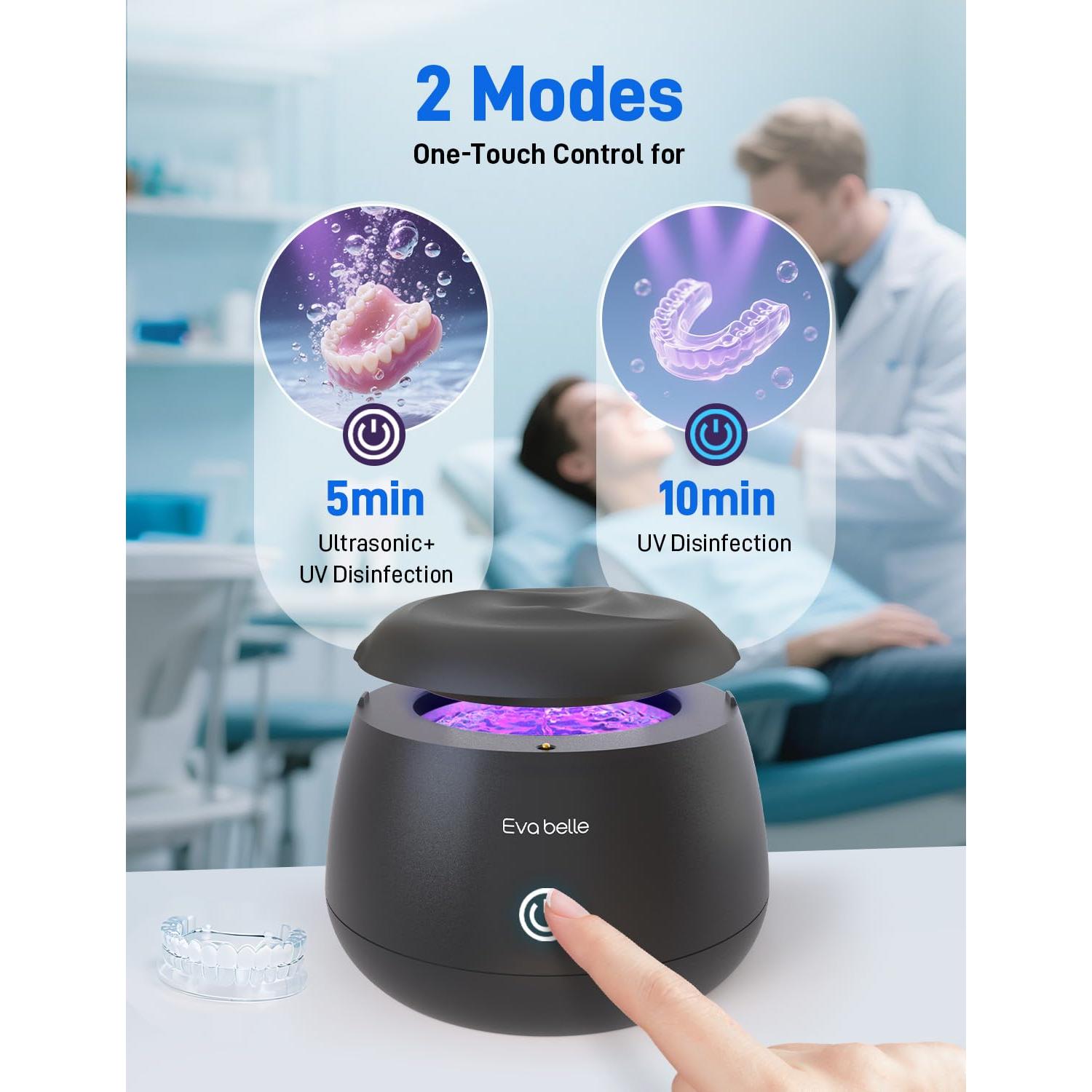 Limpiador Ultrasónico EVA BELLE para Retenedores y Joyería