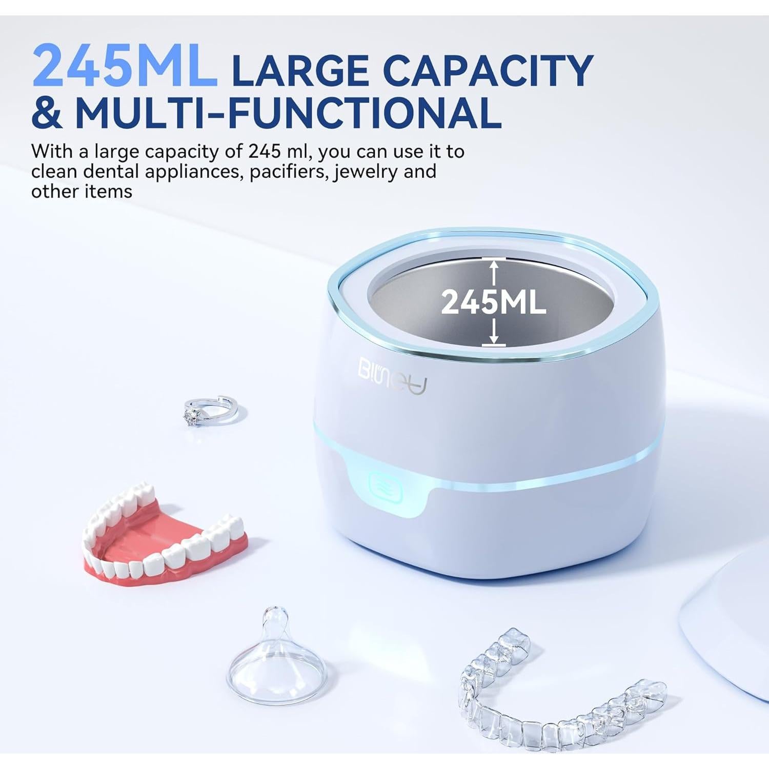 Limpiador Ultrasónico BINGA 245ml para Dentaduras y Joyería