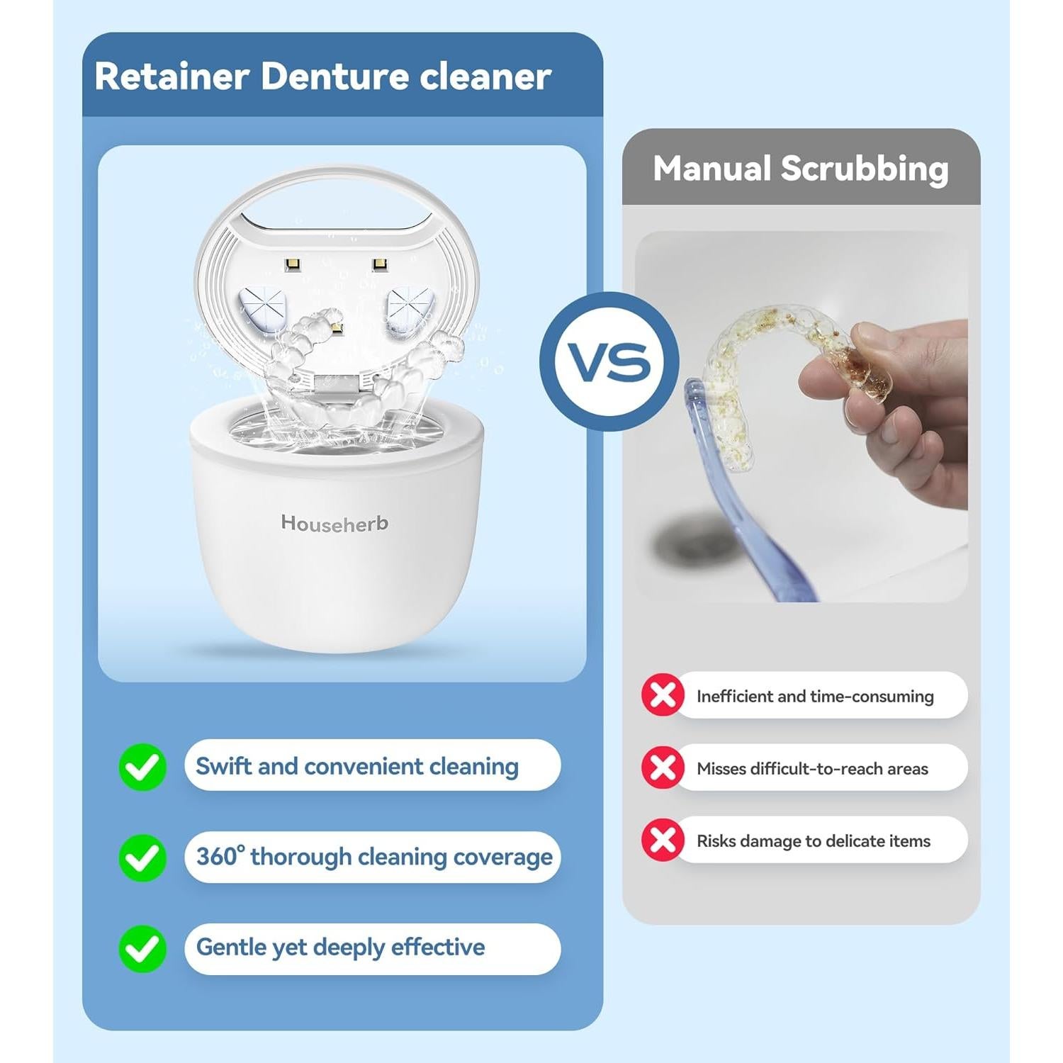 Limpiador Ultrasónico de Retenedores Househerb 200ml 45kHz