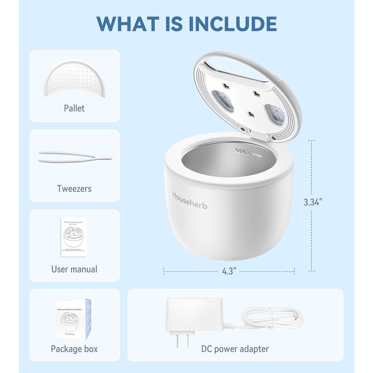 Limpiador Ultrasónico de Retenedores Househerb 200ml 45kHz