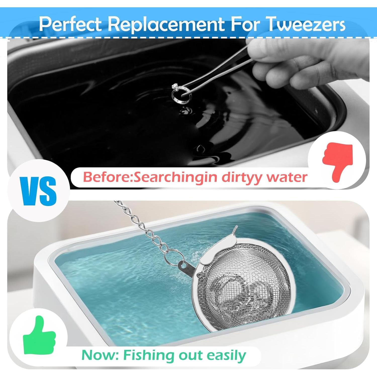 Juego de 4 Cestas de Limpieza Ultrasónica YudeWater - Acero Inoxidable