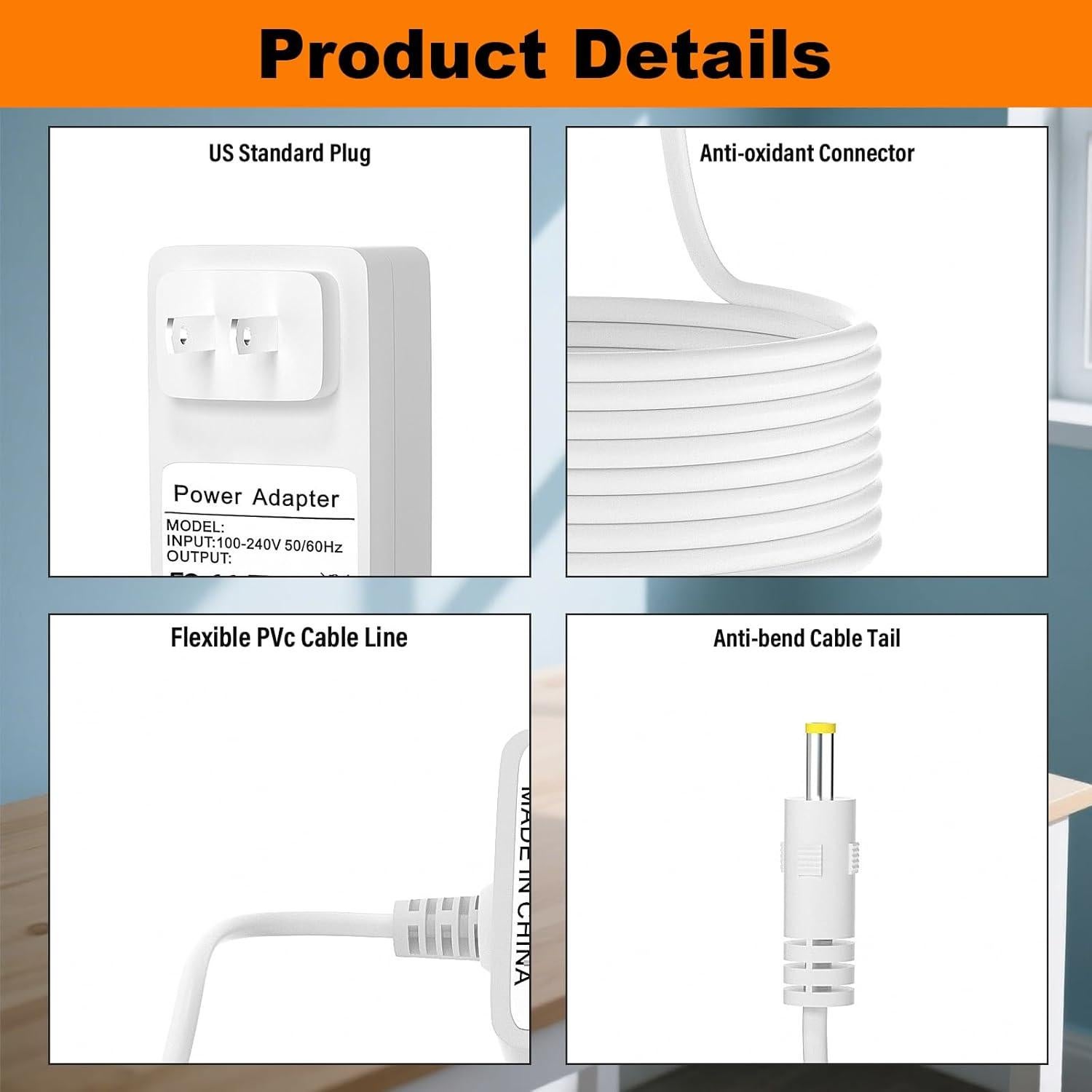 Cable de Alimentación 12V ZJCRLH para Zima Dental Pod y Pod PRO