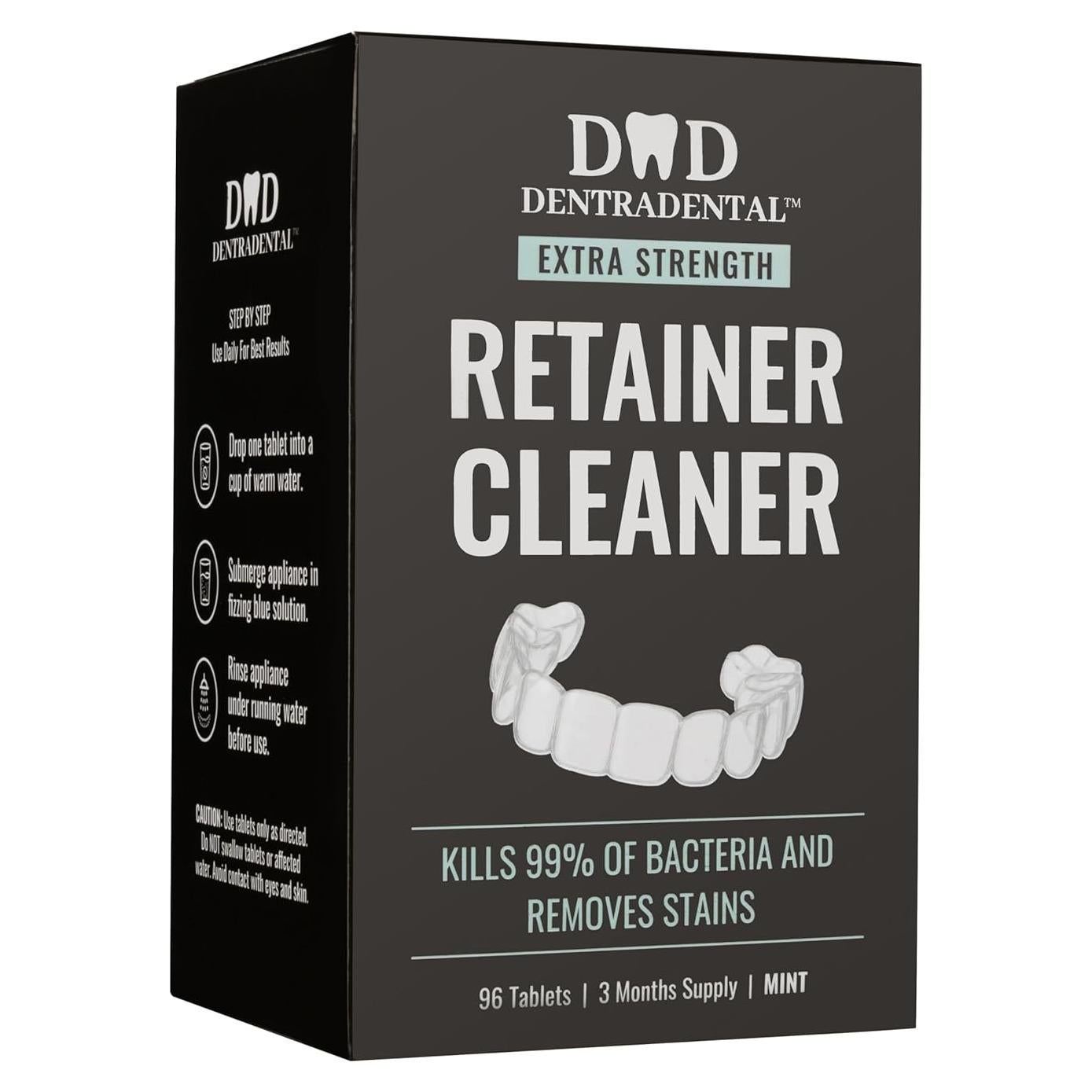 Tabletas Limpiadoras DENTRA DENTAL 96 Unidades para Alineadores