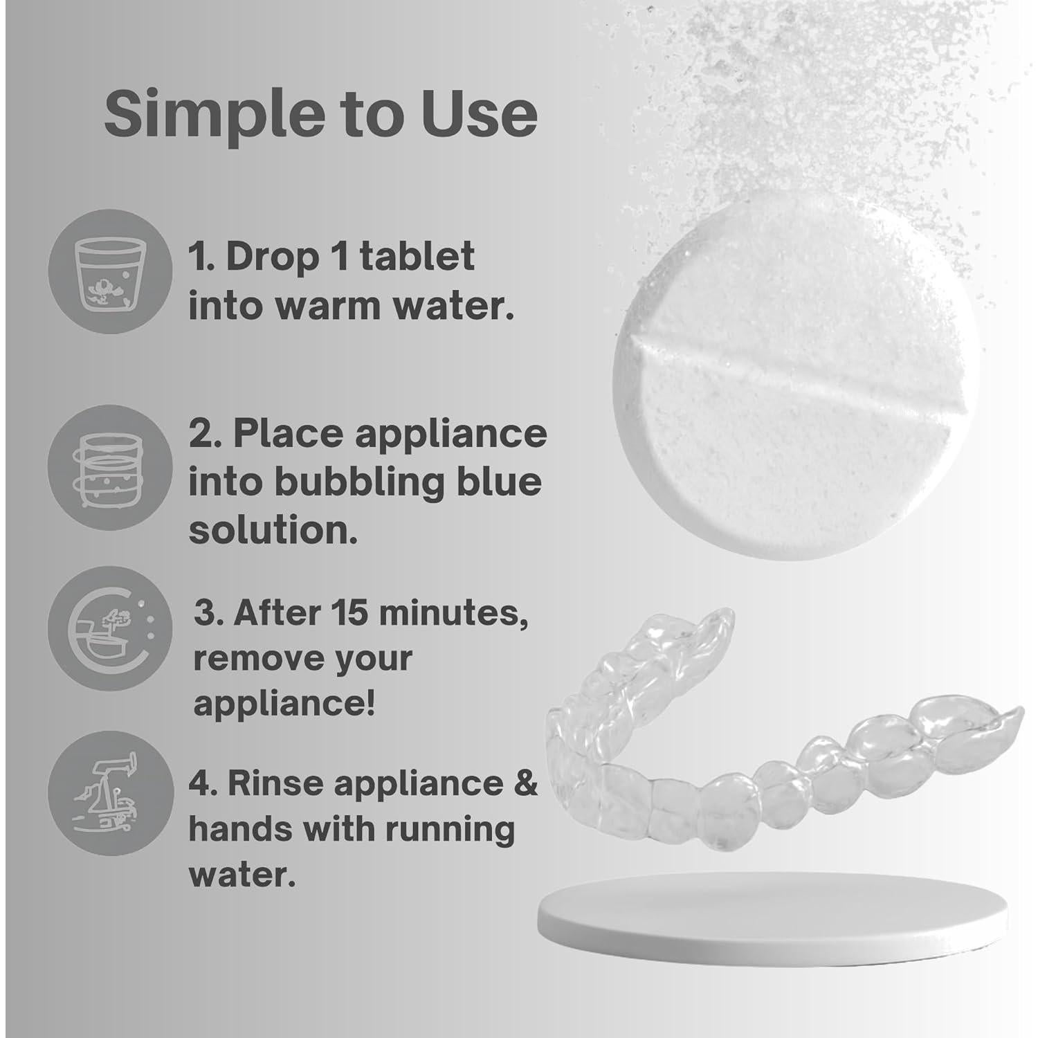 Tabletas Limpiadoras DENTRA DENTAL 96 Unidades para Alineadores