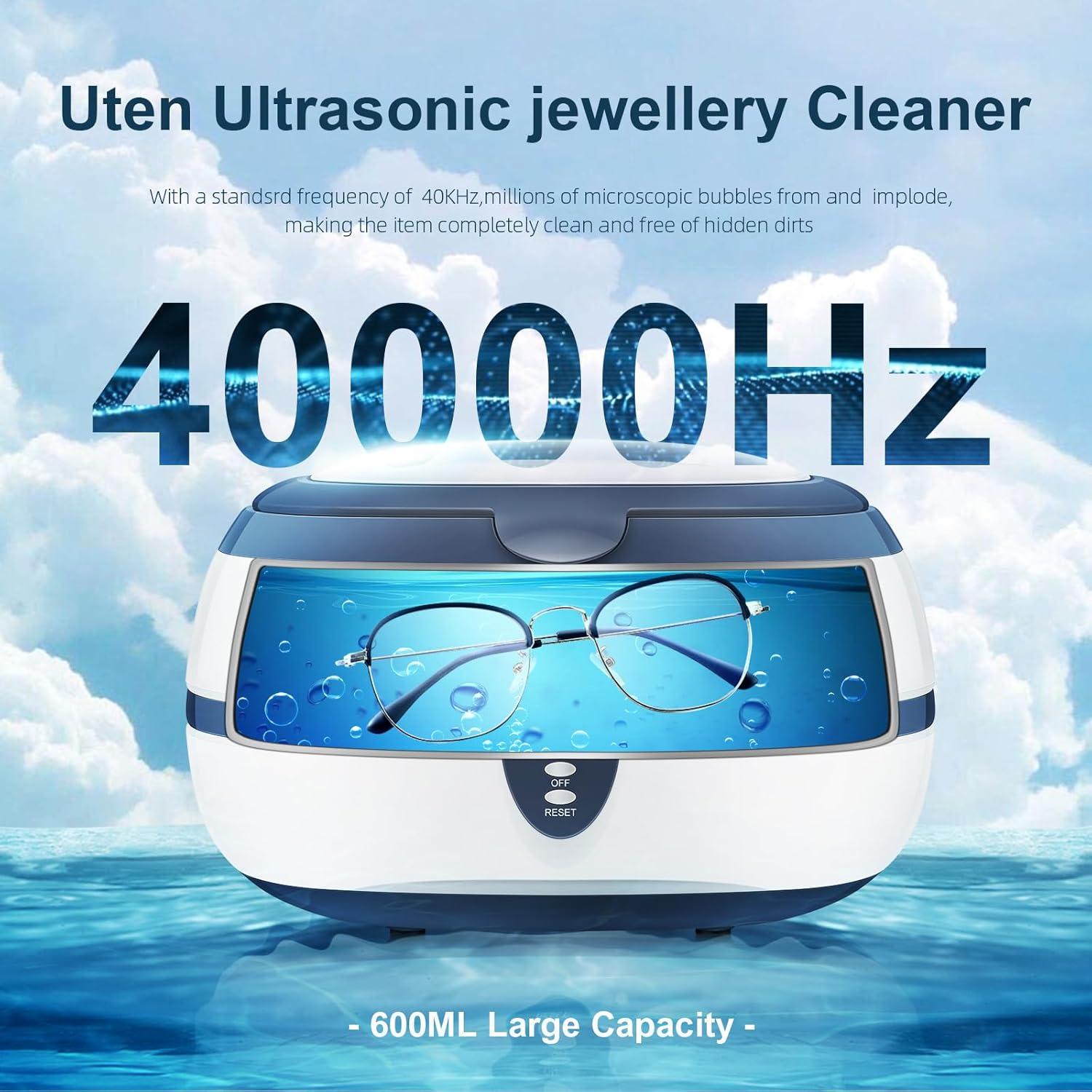 Limpiador Ultrasónico Uten 600 ml para Joyería y Gafas