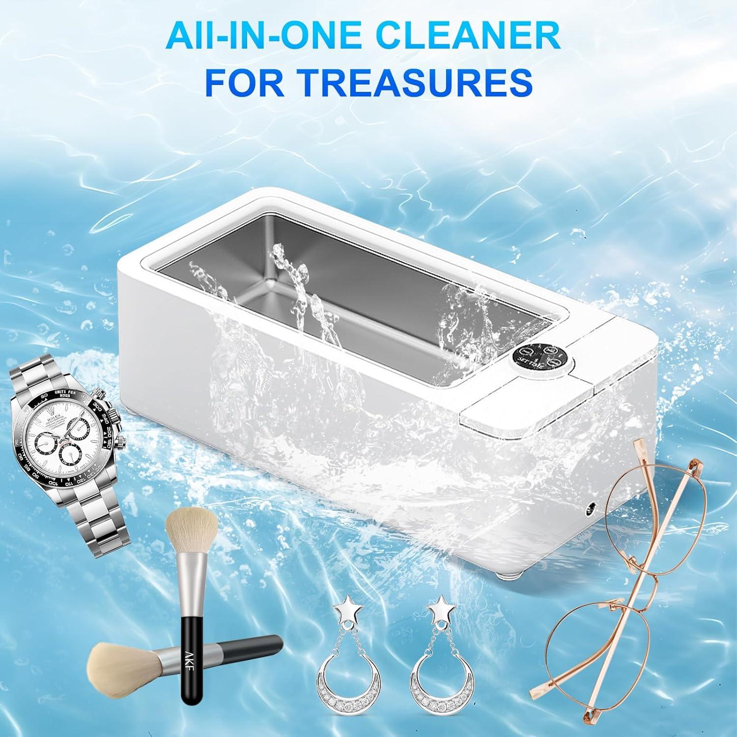 Limpiador Ultrasónico de Joyas AIJIAXING 500ml 50kHz 3 Modos