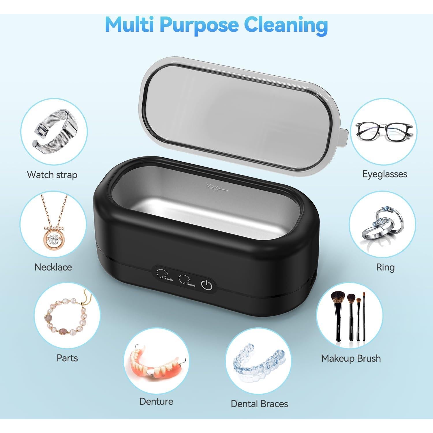 Limpiador Ultrasónico de Joyas Miorcols 48kHz 355ml Dual