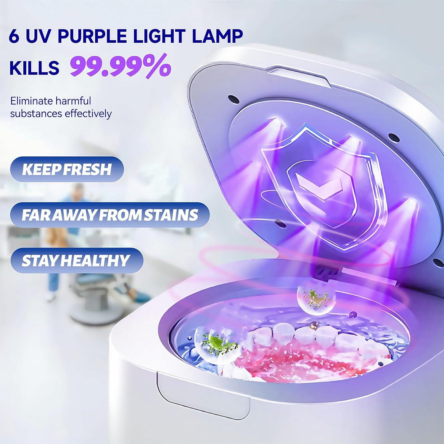 Limpiador Ultrasónico Doeean 6 Lámparas UV-C 200ml Blanco