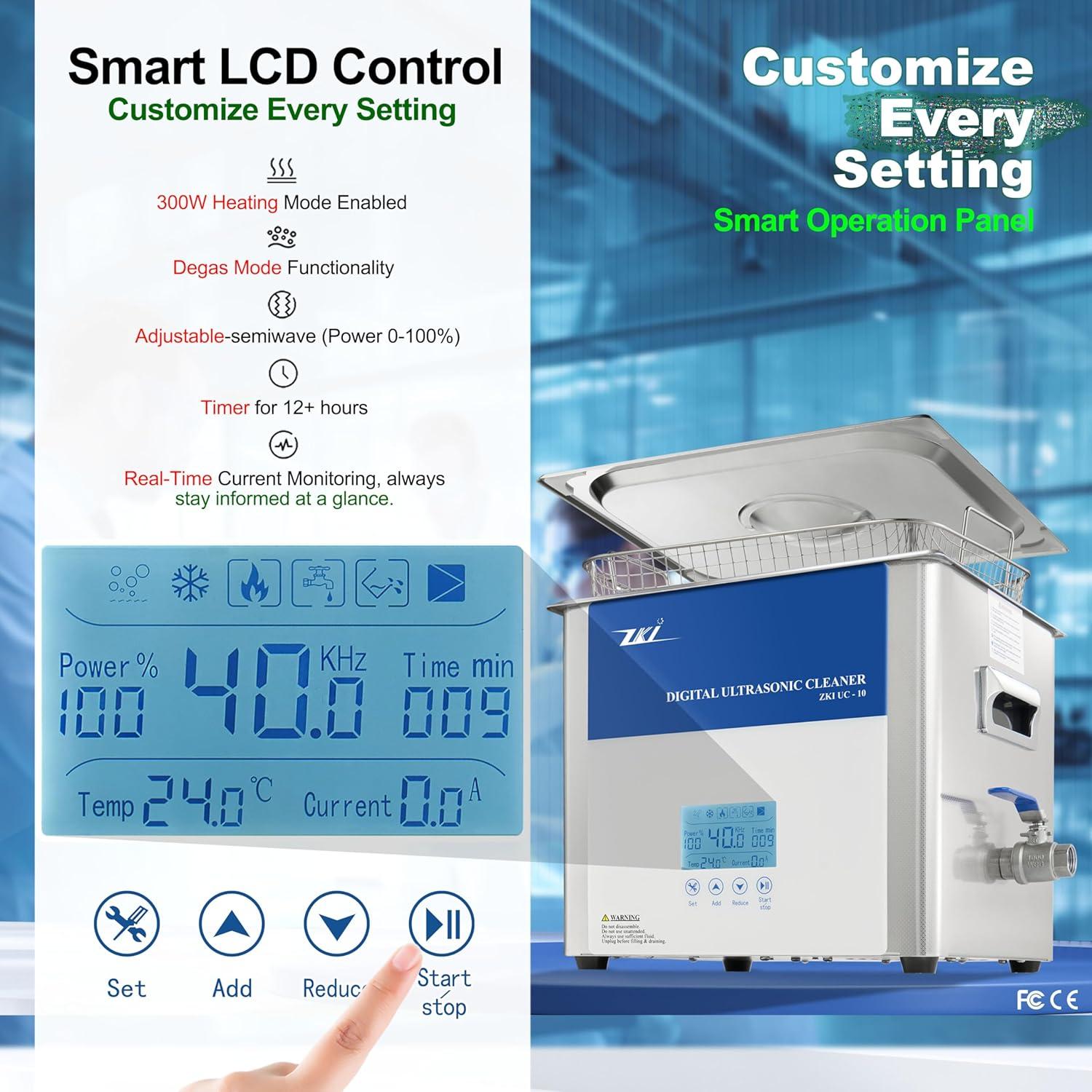 Máquina de Limpieza Ultrasonica ZKI 10L Digital 600W