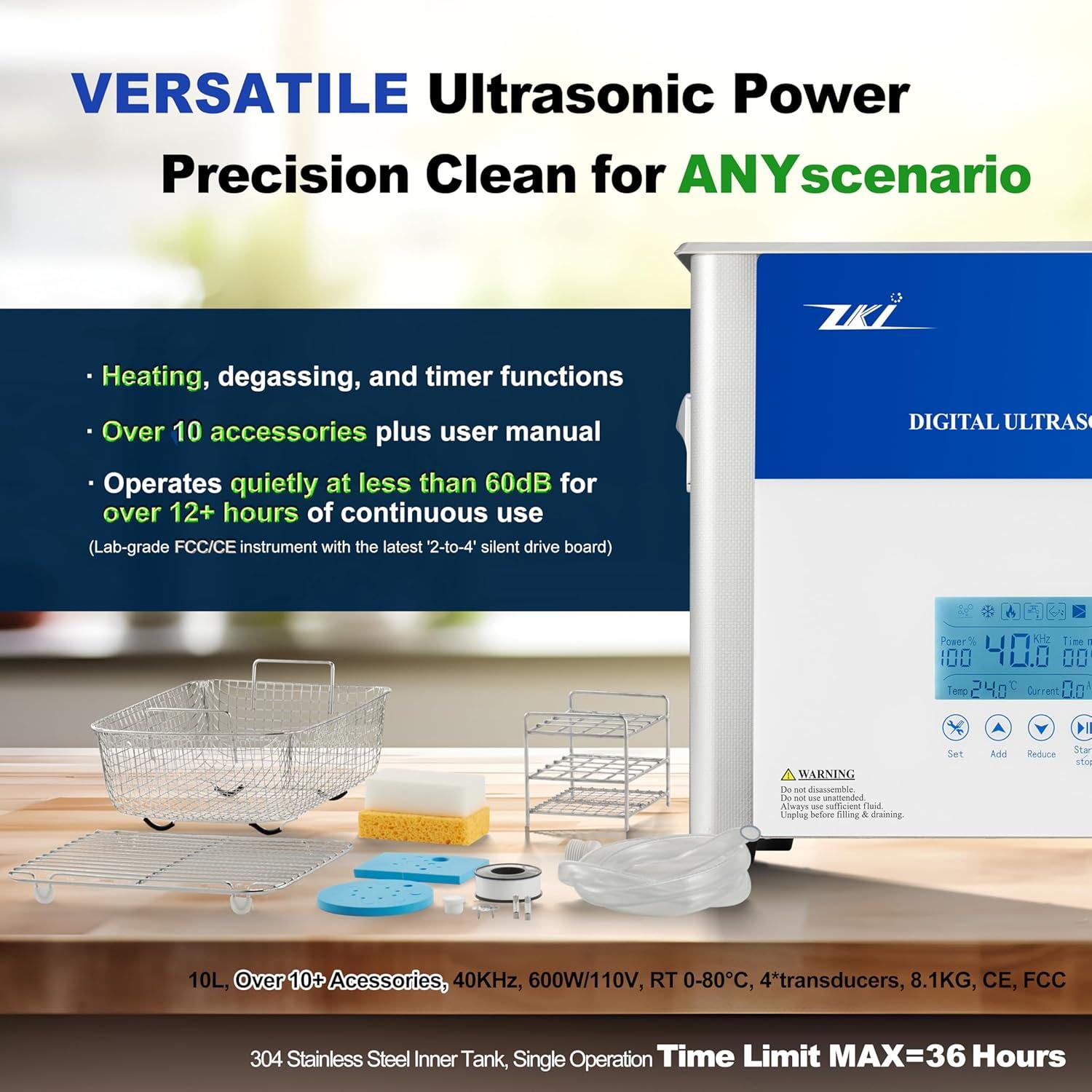 Máquina de Limpieza Ultrasonica ZKI 10L Digital 600W