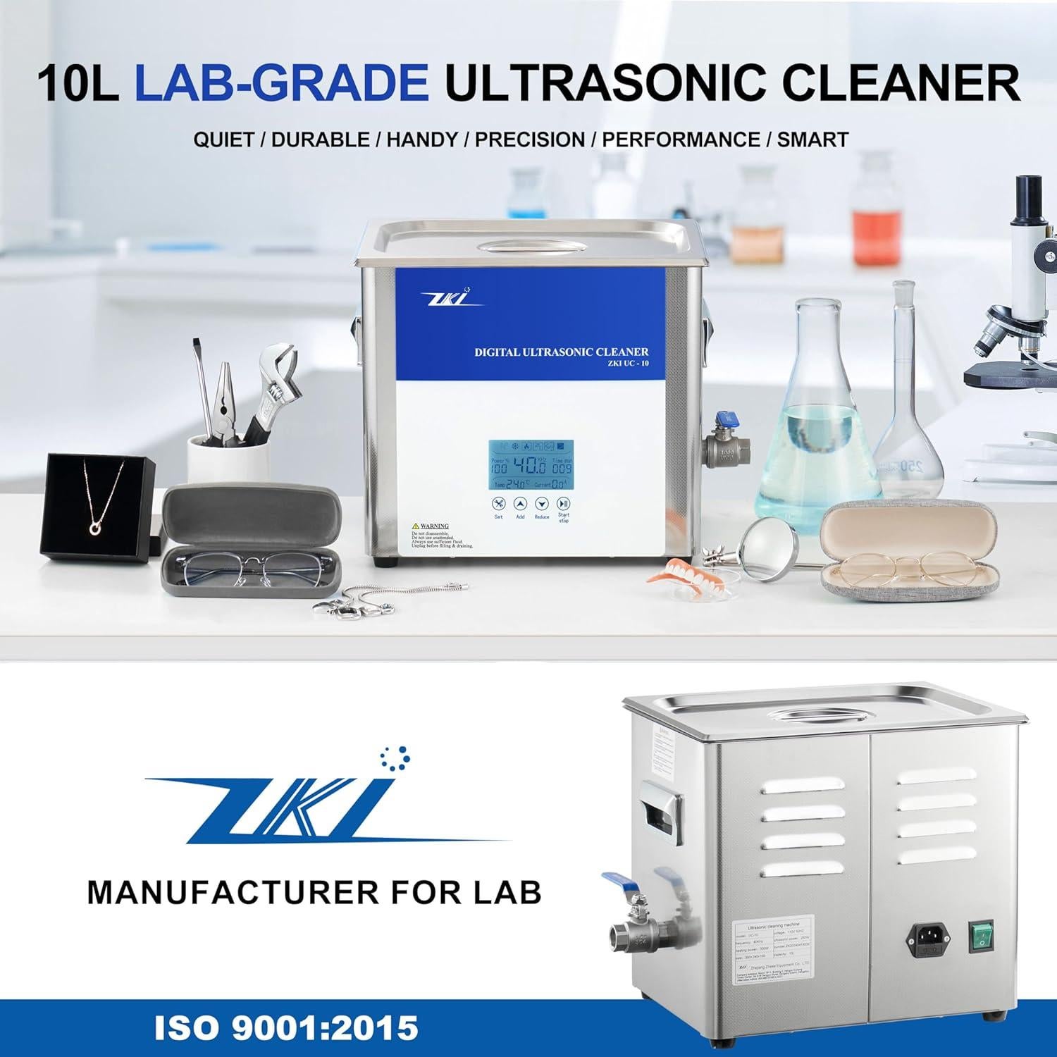 Máquina de Limpieza Ultrasonica ZKI 10L Digital 600W