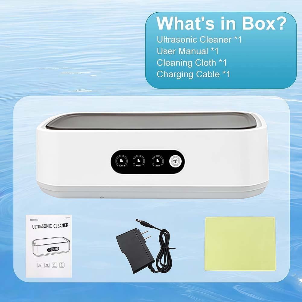 Ultrasonic Retainer Cleaner for Tooth，50KHz Jewelry Cleaner Deep Cleaning Machine -650ML Dental Cleaning Pod for Dentures/Mouth Guards/Eyeglasses-3 Timers -Stainless Steel, Reliable Use