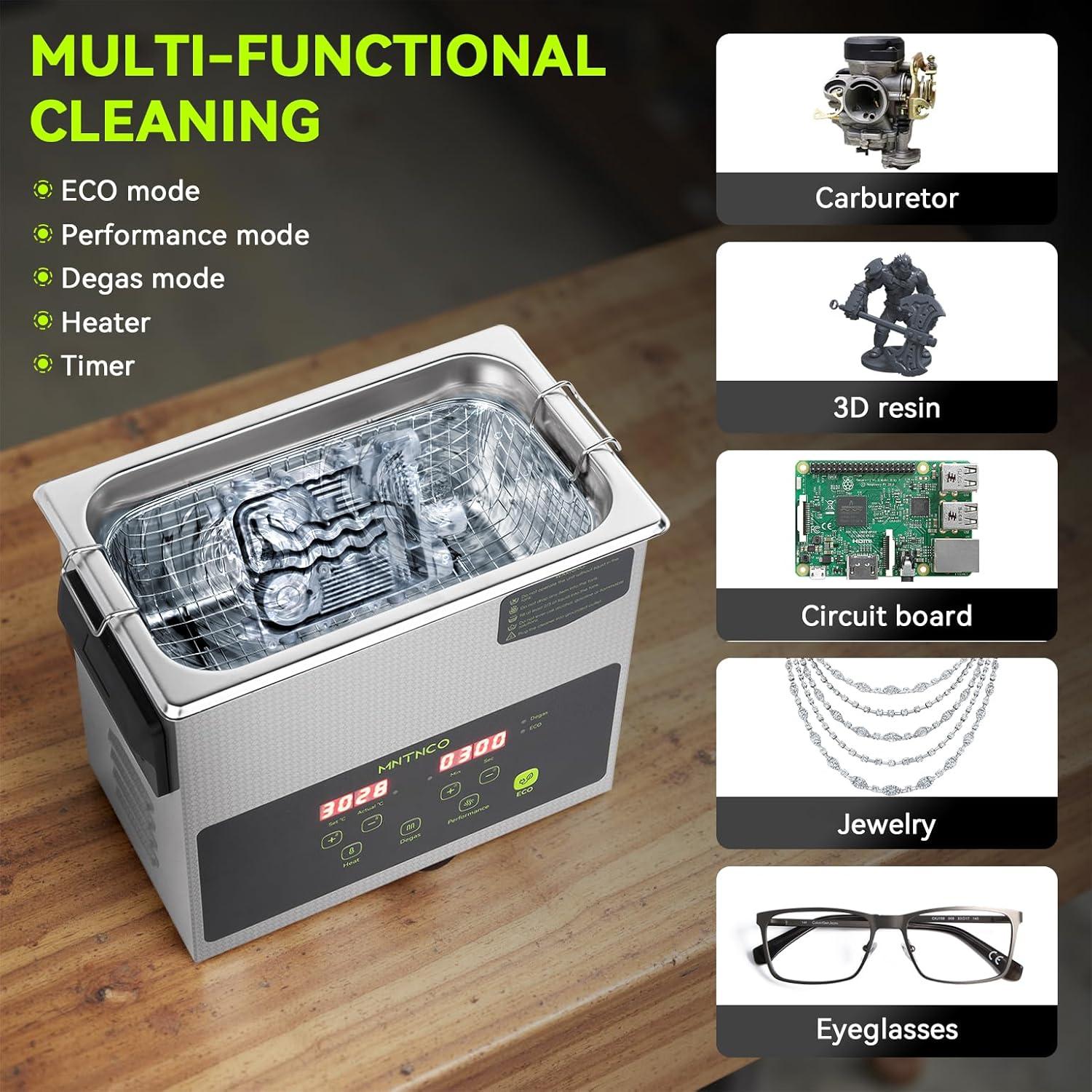 Limpiador ultrasónico 3L MNTNCO con modo ECO y calefacción