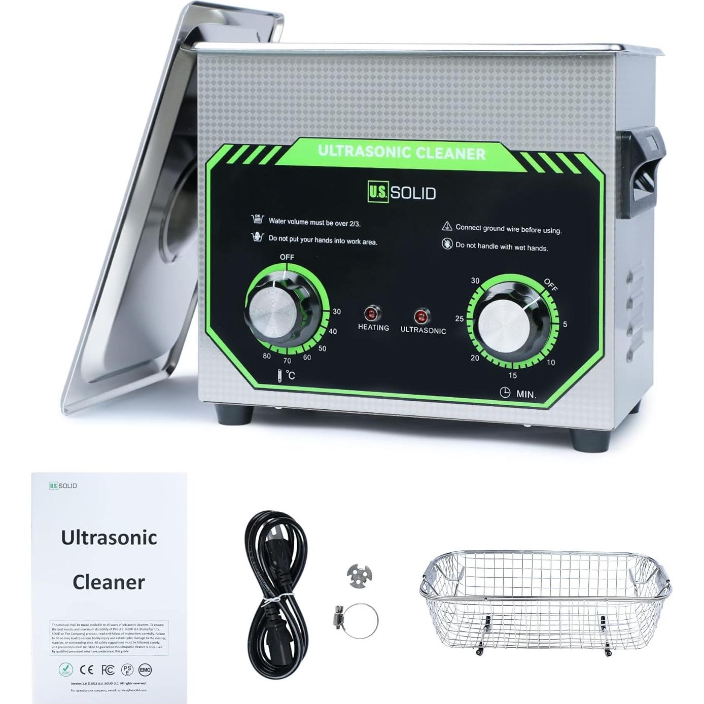 Limpiador ultrasónico U.S. Solid 3L 40kHz acero inoxidable