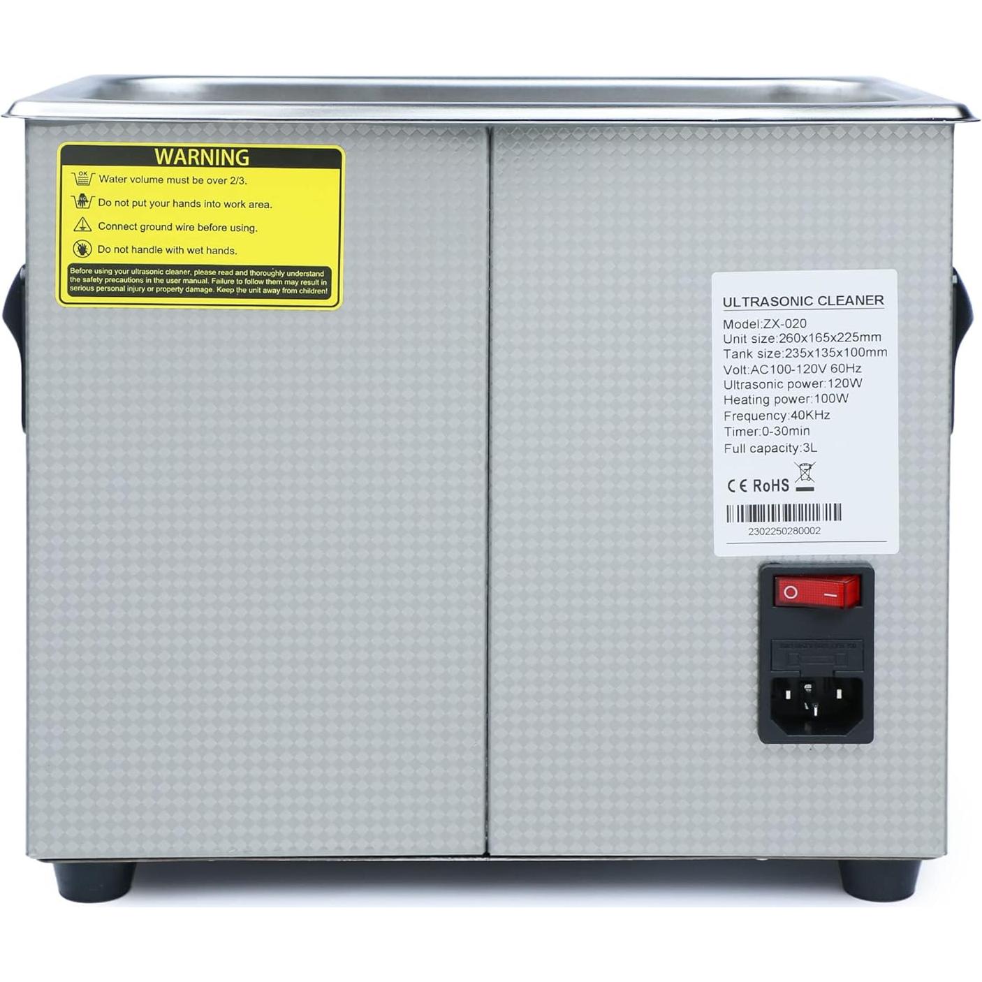 Limpiador ultrasónico U.S. Solid 3L 40kHz acero inoxidable