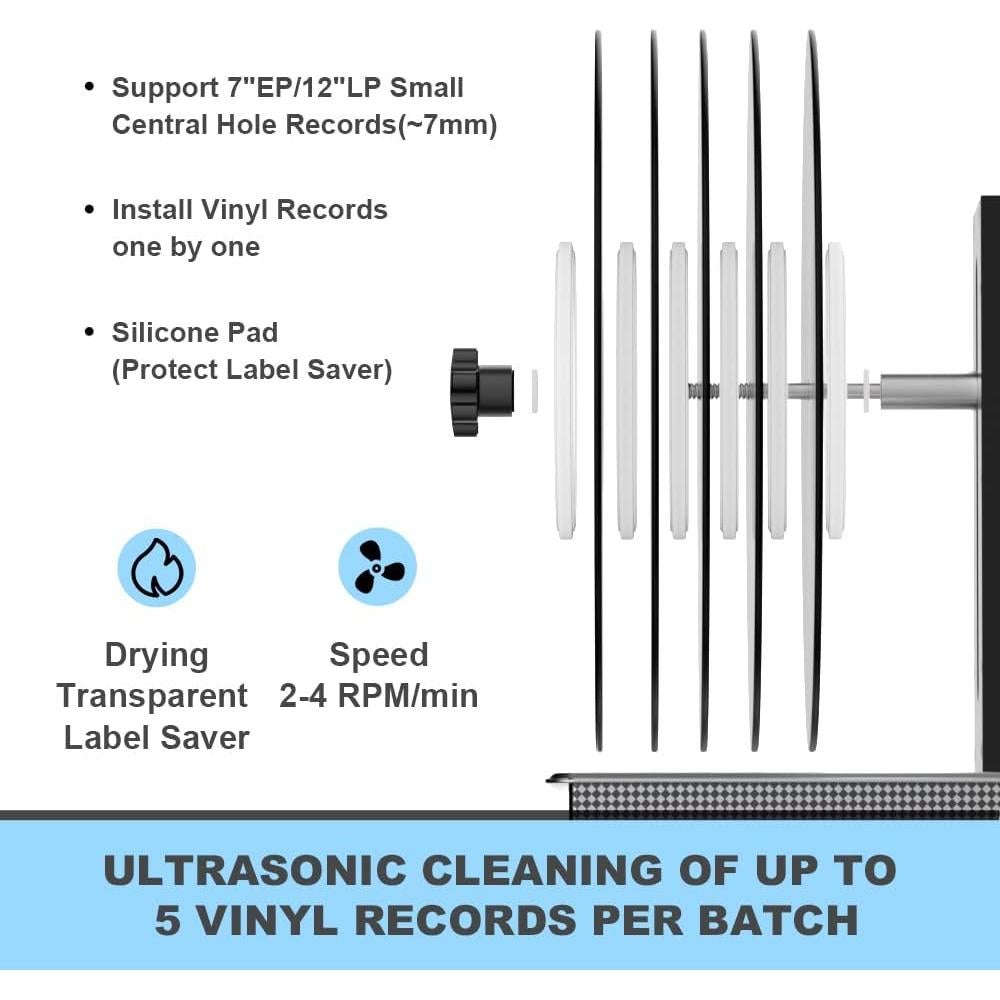 Soporte de Vinilo WEWU VC-02 para Limpieza Ultrasónica 1-5 Discos