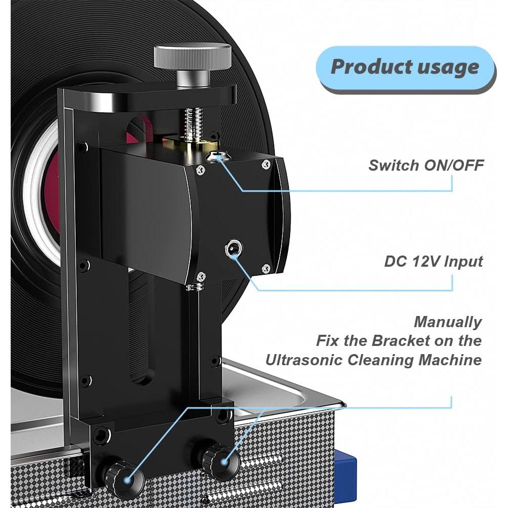 Soporte de Vinilo WEWU VC-02 para Limpieza Ultrasónica 1-5 Discos