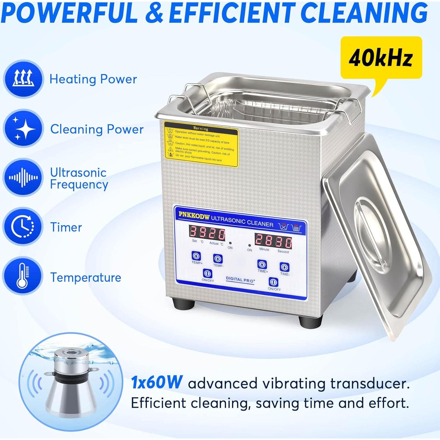 Limpiador Ultrasónico Profesional 2L PNKKODW con Temporizador