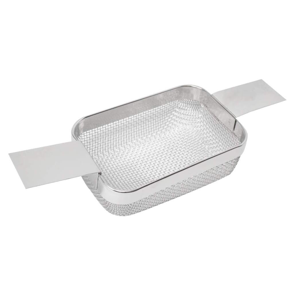 Canastilla de Malla Fina de Acero Inoxidable 10x8x9.7 cm para Ultrasonido