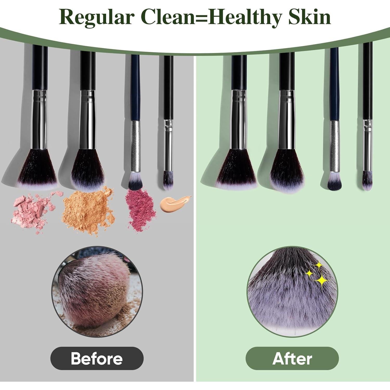 Limpiadora de Brochas de Maquillaje Eléctrica Vseomay Gris - Limpieza Automática Profunda