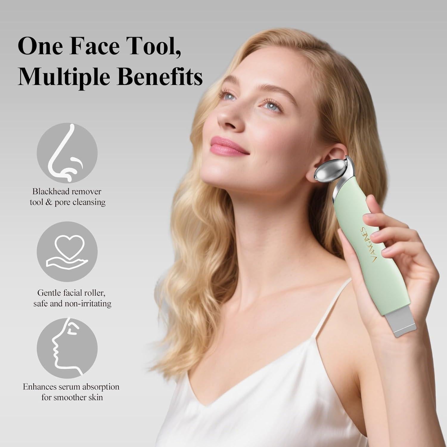 Espátula Limpiadora de Piel Vangines V1 con Rodillo de Hielo